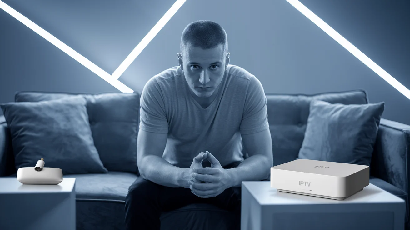 IPTV box and streaming devices displayed with sharp modern design showcasing best IPTV setup options for 2026